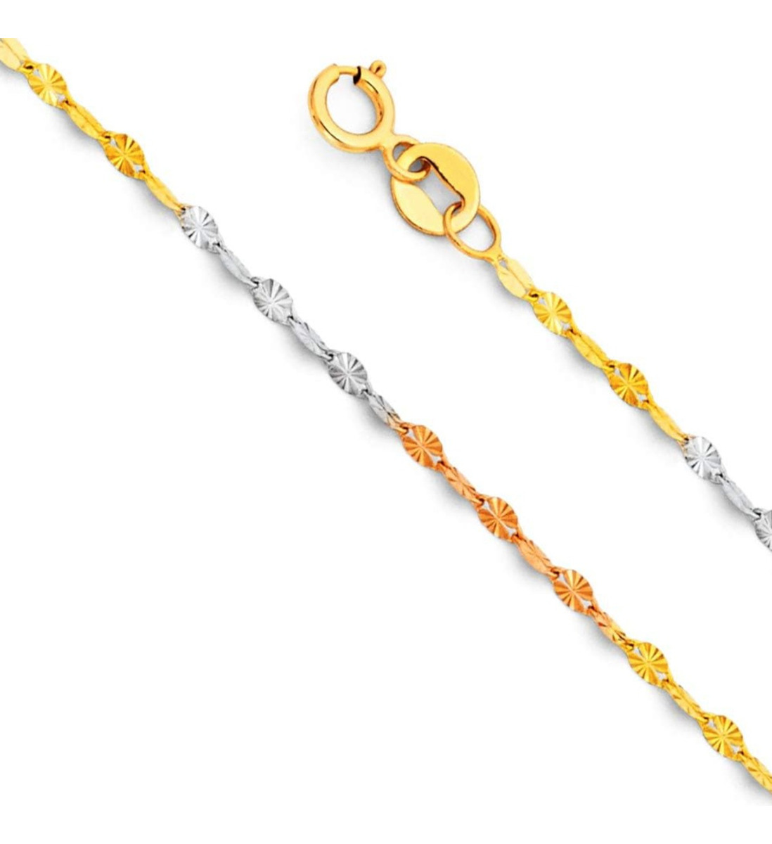 Foto 2 pulgar | Cadena De Oro Italiano 14k, Estilo Grano De Café, 50 Cm