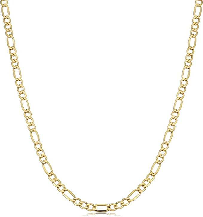 Cadena Italiana Figaro Solida De 14 Quilates 2.6 Mm, 60 Cm