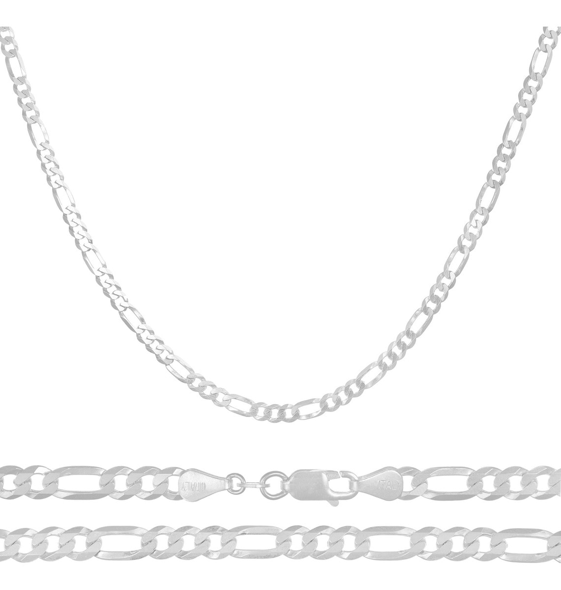 Cadena De Plata 925 Estilo 3x1 Figaro De 50 Cm Calibre 6.1mm $1,599