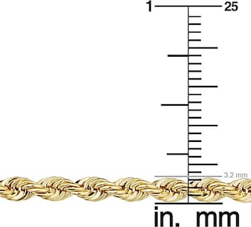 Foto 5 | Cadena Torsal Hueca De Oro Italiano 10k, Calibre 3.2mm, 55cm