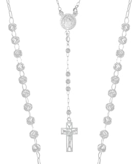 Foto 7 | Rosario De Plata Ley 925 Con Bola Diamantada De 65 Cm