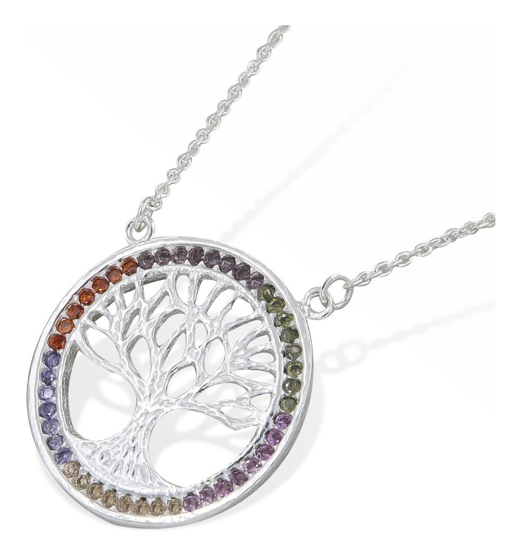 Foto 1 | Collar De Árbol De La Vida De Plata 925 Con Piedra