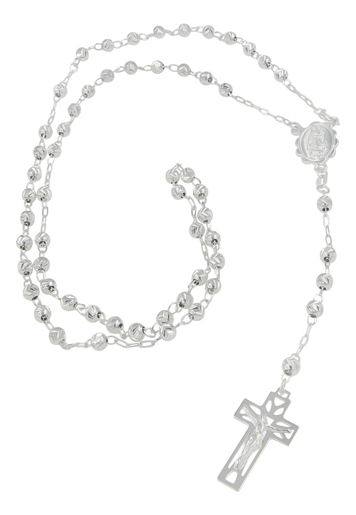 Foto 1 | Rosario De Plata Ley 925 Con Bola Diamantada De 50 Cm