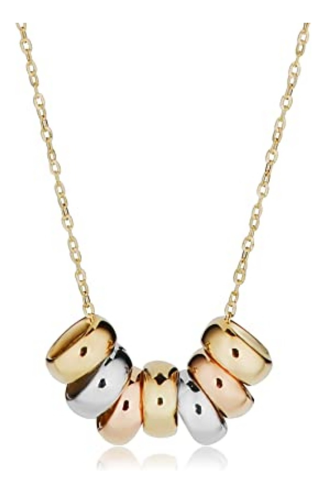 Foto 2 pulgar | Gargantilla De Oro Italiano 14k Con Aros Tricolores