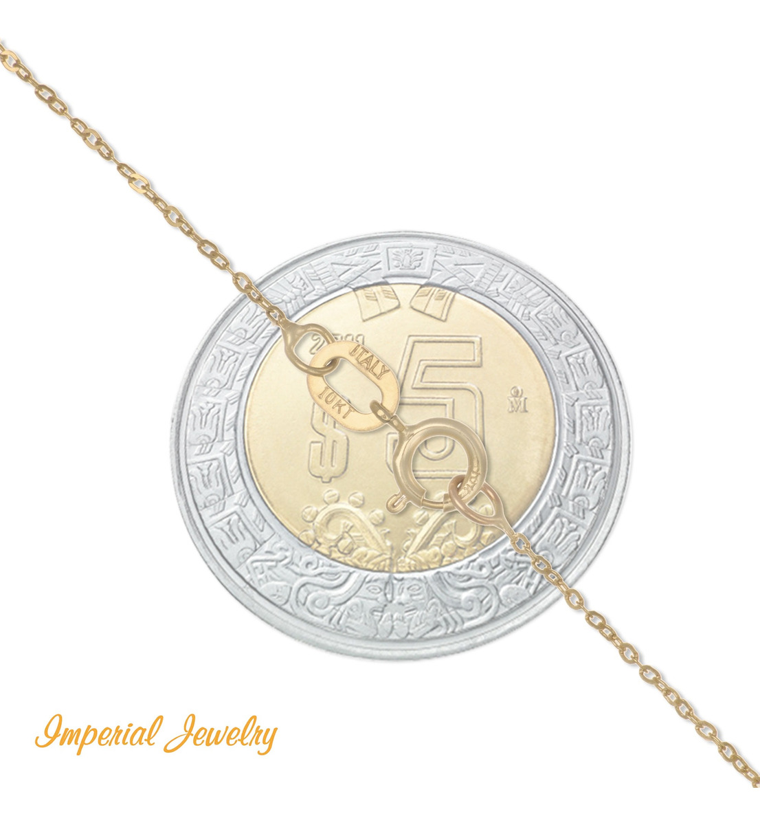 Foto 5 pulgar | Gargantilla De Oro Italiano 14k Con Aros Tricolores
