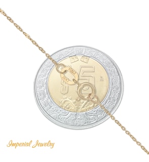 Foto 4 | Gargantilla De Oro Italiano 14k Con Aros Tricolores