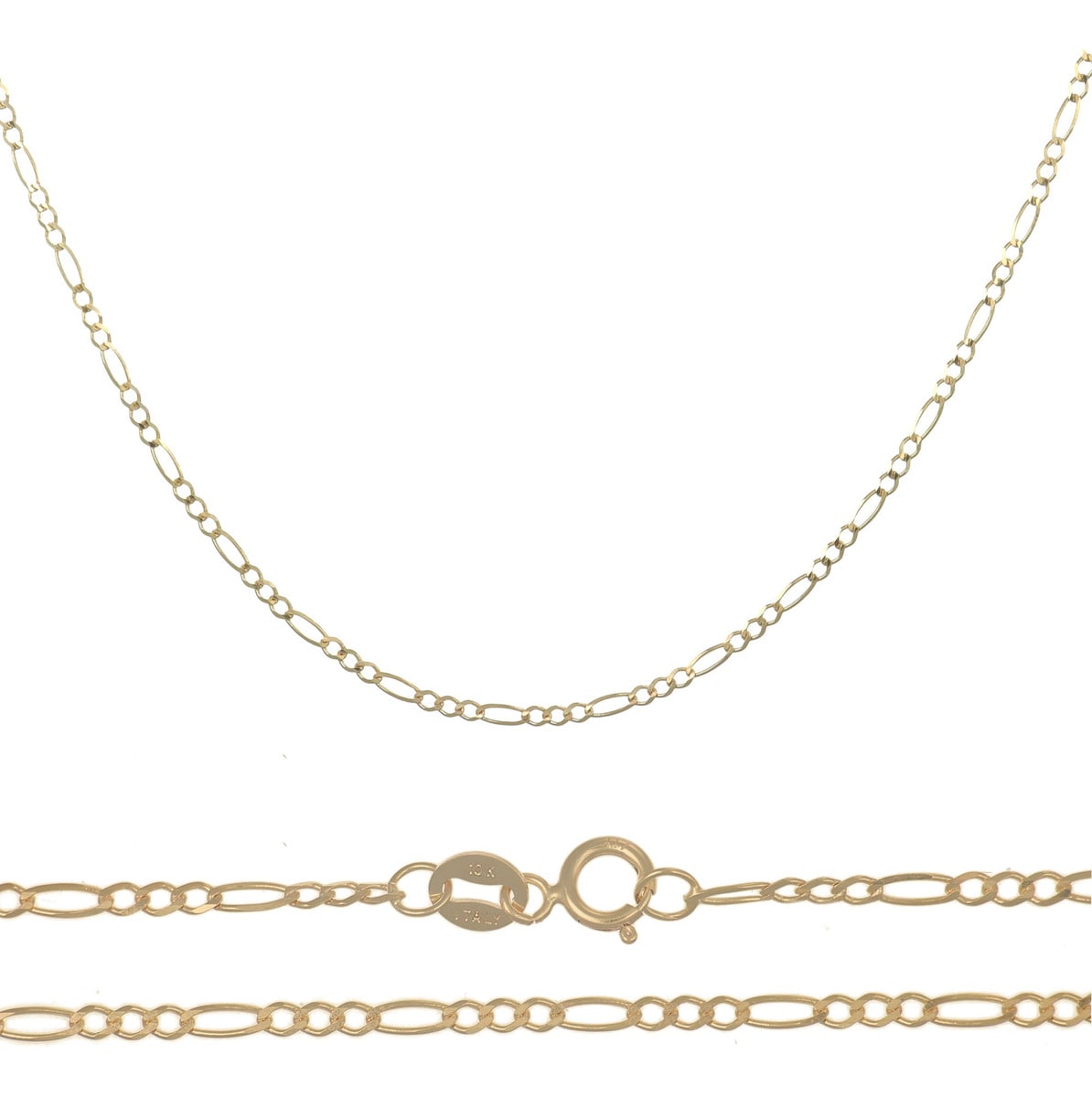 Cadena Italiana Figaro Solida De 14 Quilates 2mm, 45 Cm $4,299