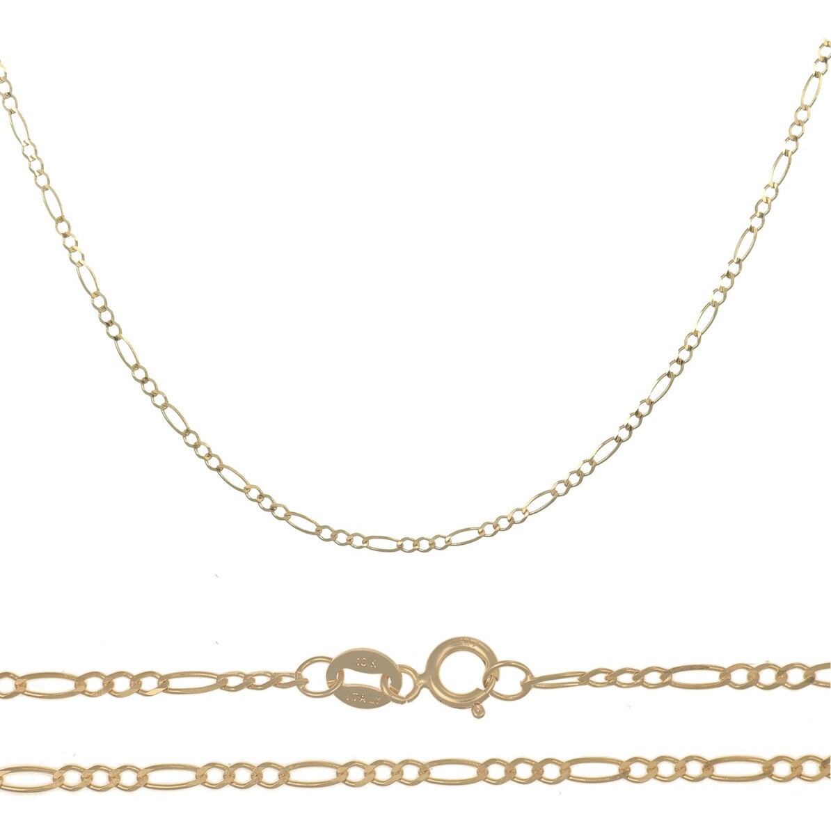Cadena Italiana Figaro Solida De 14 Quilates 2mm, 40 Cm $5,399