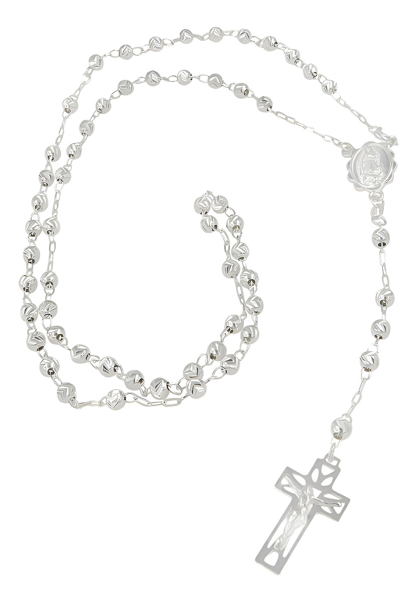 Foto 1 | Rosario De Plata Ley 925 Con Bola Diamantada De 45 Cm