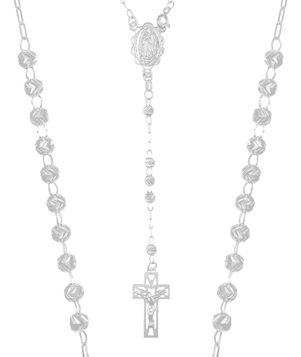 Foto 7 | Rosario De Plata Ley 925 Con Bola Diamantada De 45 Cm