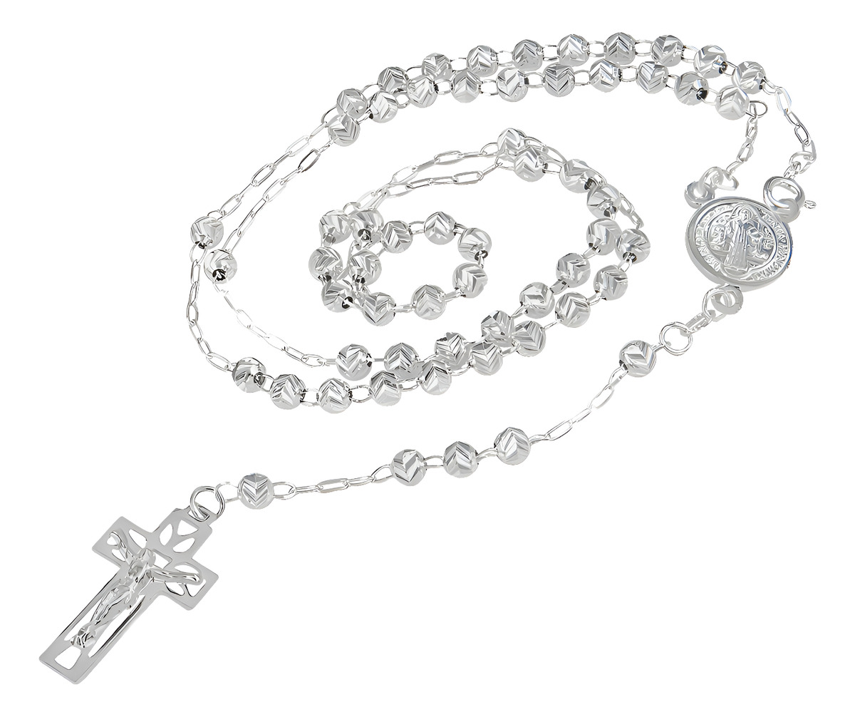 Foto 1 | Rosario De Plata Ley 925 Con Bola Diamantada De 45 Cm