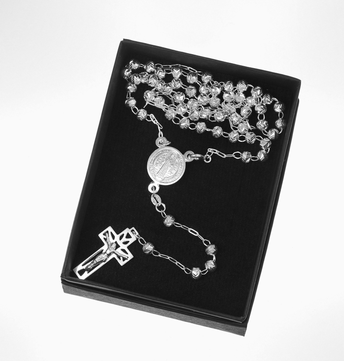 Foto 8 | Rosario De Plata Ley 925 Con Bola Diamantada De 45 Cm