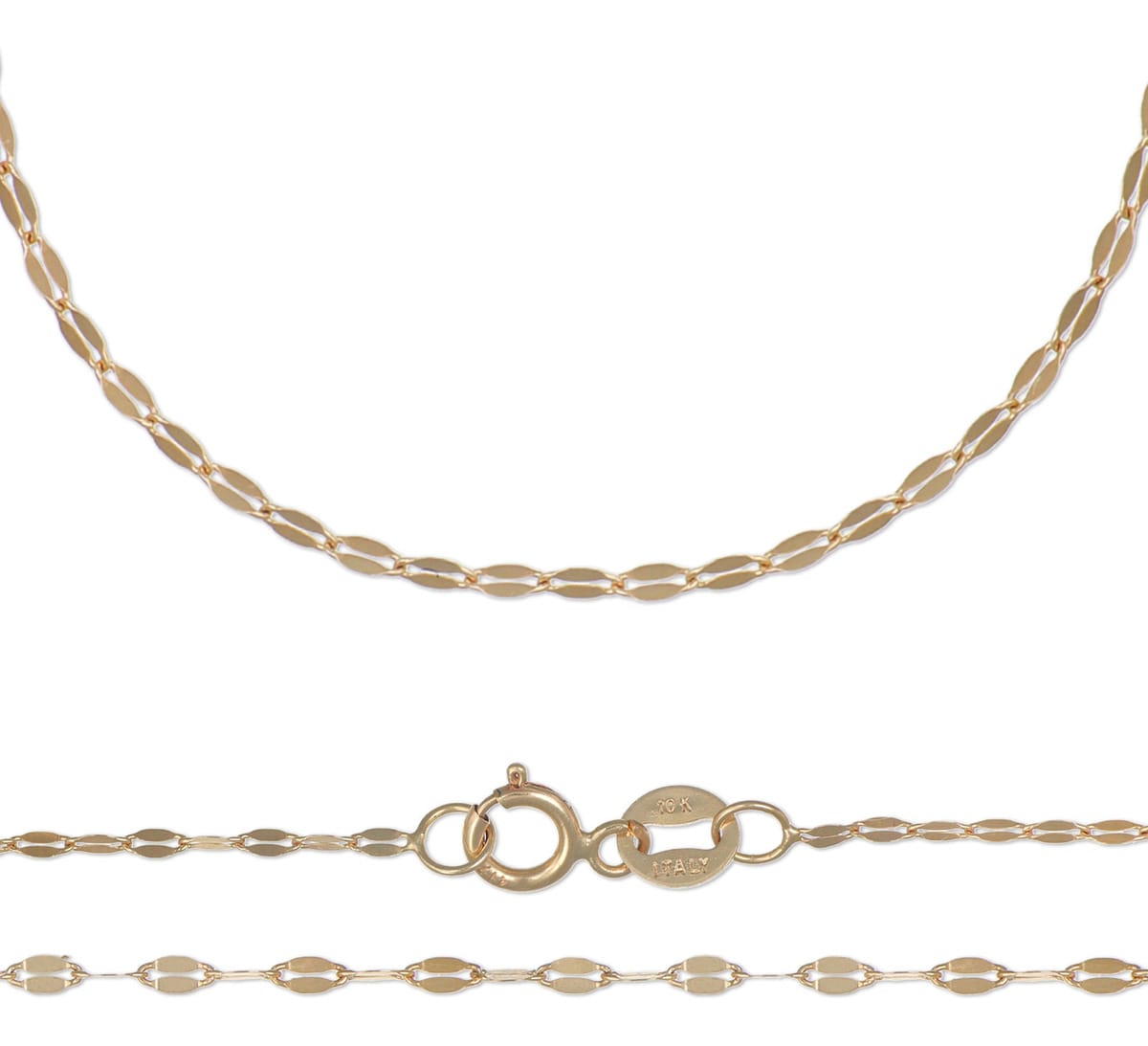 Cadena De Oro Italiano 14k, Estilo Grano De Café, 45 Cm $2,499