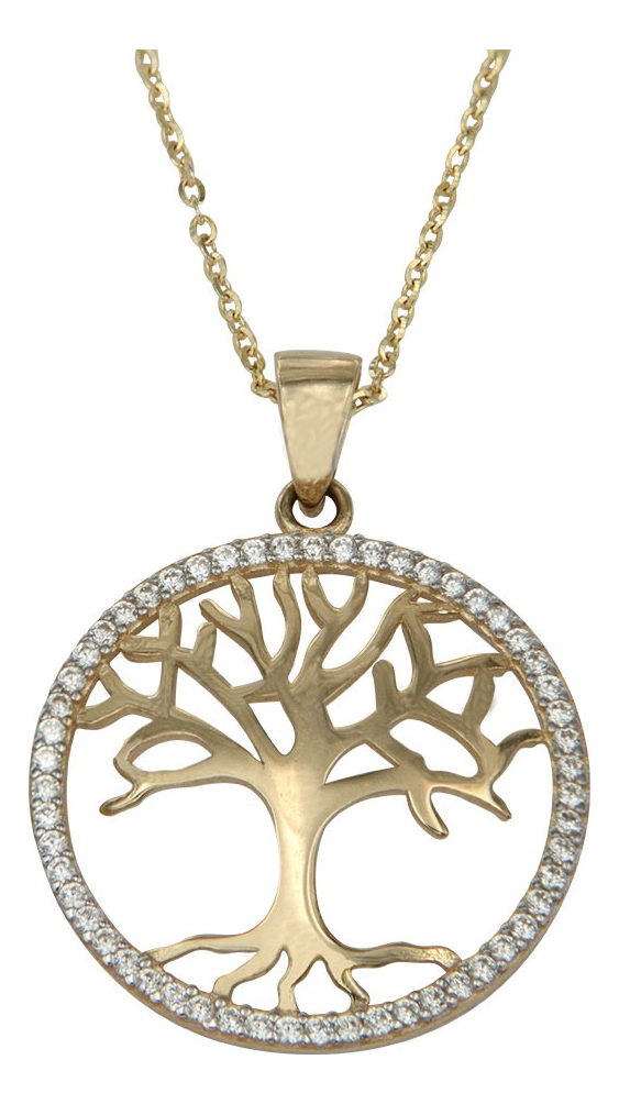 Collar de Arbol de la Vida de 14k con Zirconia