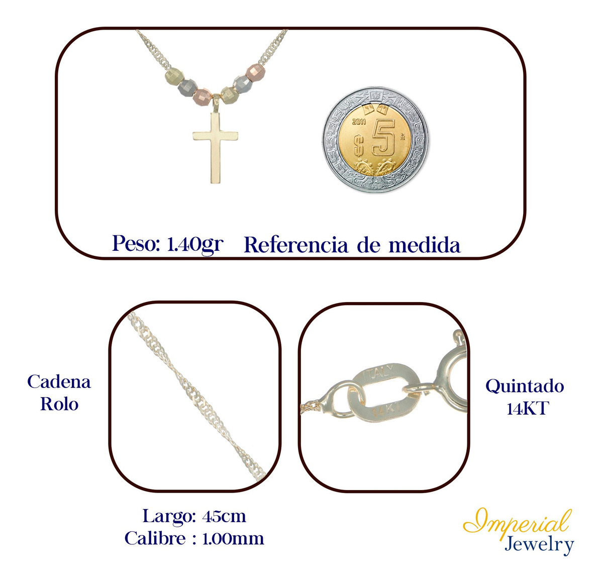 Foto 3 | Gargantilla Cruz de Oro 14k
