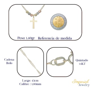 Foto 3 | Gargantilla Cruz de Oro 14k