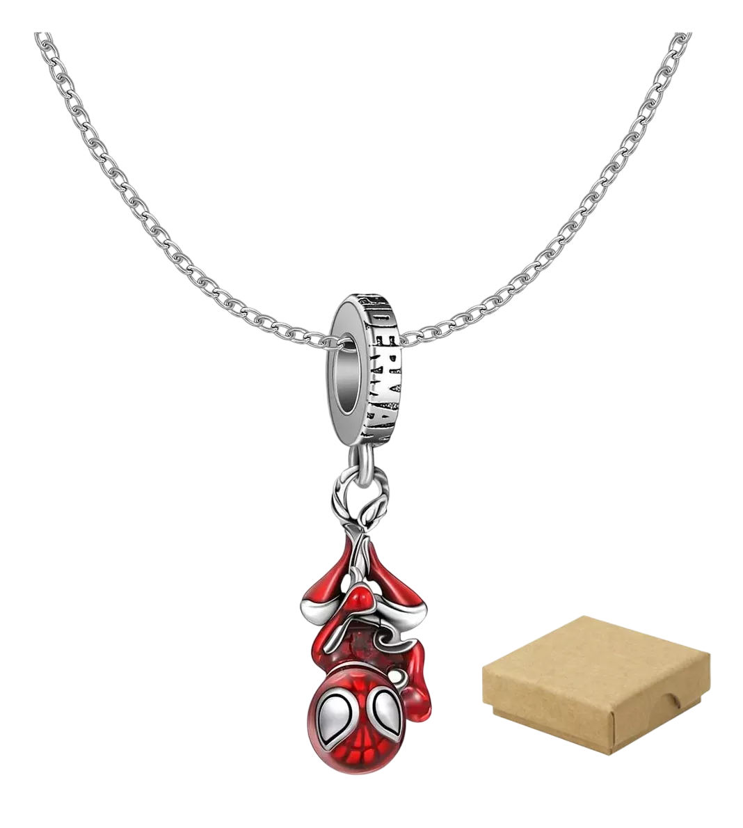 Collar 925 En Plata Con Dije Los Vengadores Spiderman Red