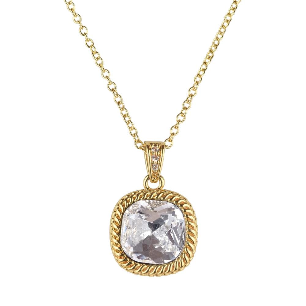 Collar Mujer Baño De Oro 14k Plata Zirconia, Regalos Mamá Luckyly $409