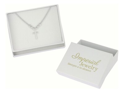 Foto 4 | Collar De Cruz De Plata 925 Con Bola Diamantada De 45 Cm