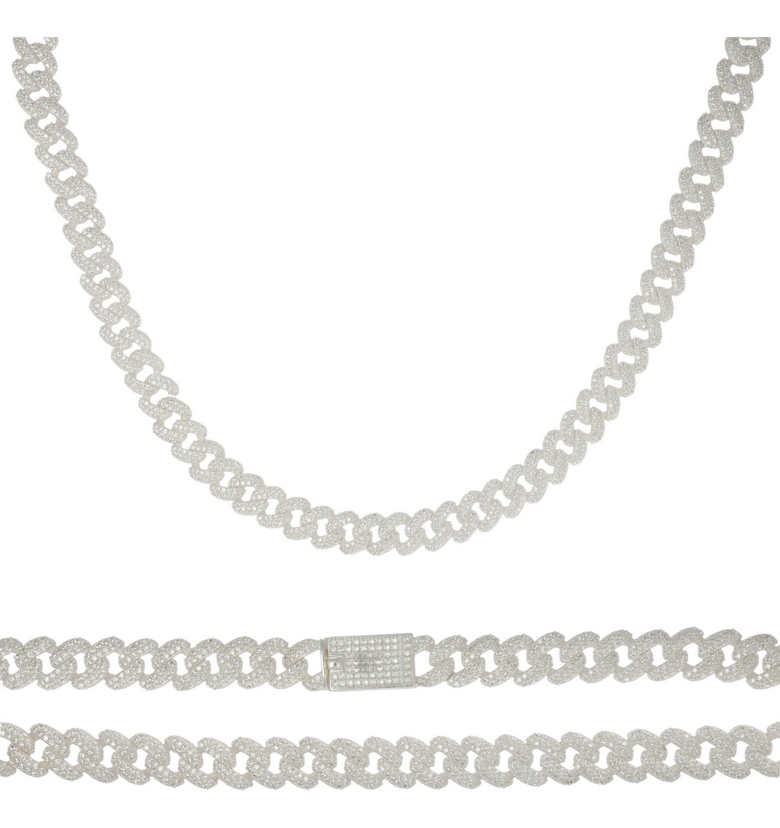 Foto 2 pulgar | Collar Barbada Con Piedra De Plata Ley 925  De 55 Cm