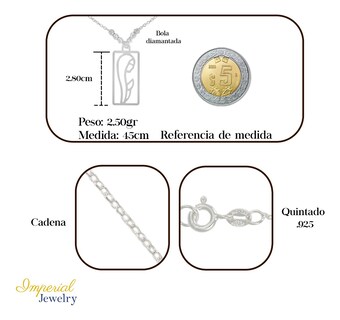 Foto 2 | Collar De Madona De Plata 925 Con Bola Diamantada De 45 Cm