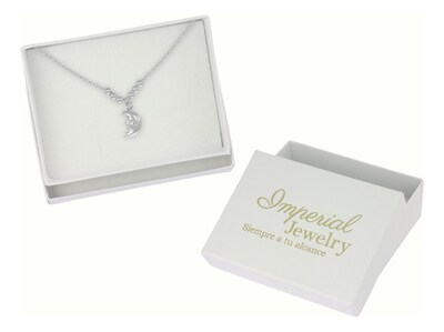 Foto 4 | Collar De Luna De Plata 925 Con Bola Diamantada De 45 Cm