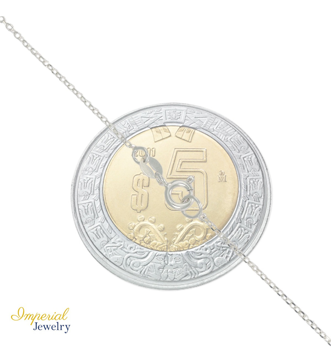 Foto 4 pulgar | Collar De La Virgen De Plata 925 Con Bola Diamantada De 45cm