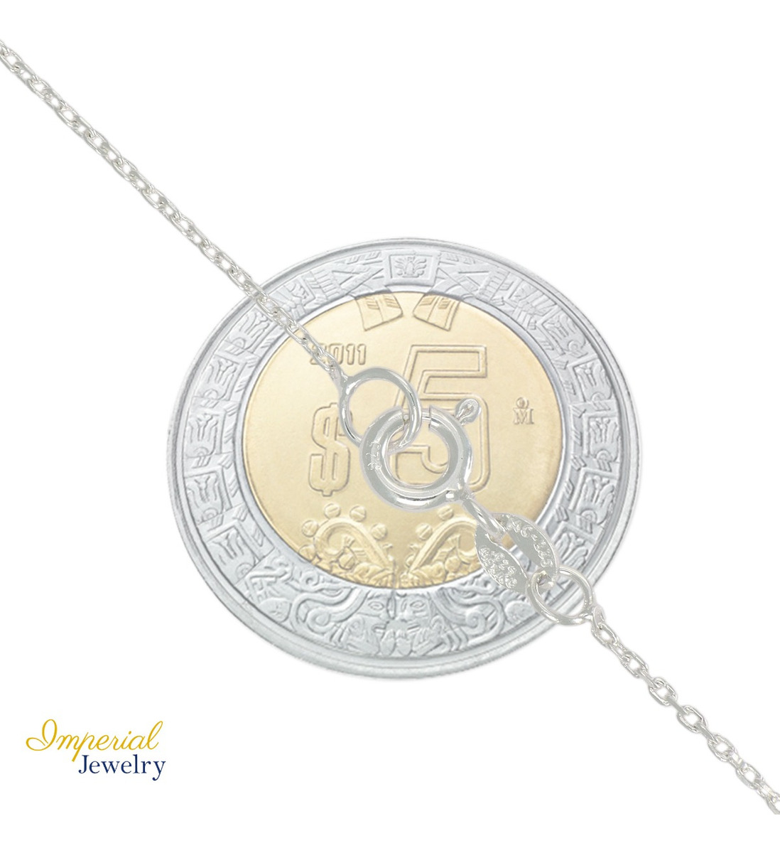 Foto 4 pulgar | Collar De Corazon De Plata 925 Con Bola Diamantada De 45 Cm