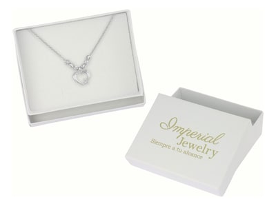Foto 4 | Collar De Corazon De Plata 925 Con Bola Diamantada De 45 Cm