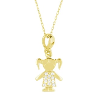 Foto 1 | Collar Para Mujer Con Cristal Fino Europeo En Forma De Niña– Bañado En Oro 14k-