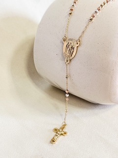 Foto 4 | Rosario Con Dije Virgen De Guadalupe Y Cristo Oro Laminado 18k Facetado