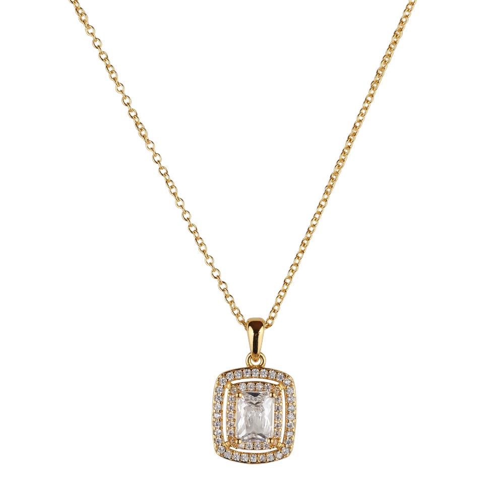 Foto 4 pulgar | Collar Mujer Baño De Oro 14k Plata Zirconia, Regalos Mamá Luckyly