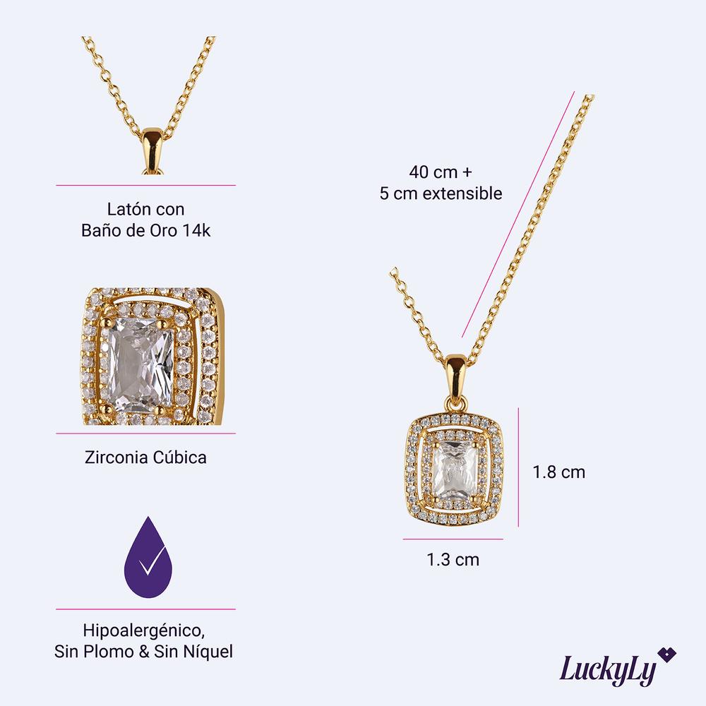 Foto 6 | Collar Mujer Baño De Oro 14k Plata Zirconia, Regalos Mamá Luckyly