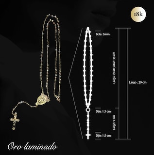 Foto 6 | Rosario Con Dije Virgen De Guadalupe Y Cristo Oro Laminado 18k Con Líneas