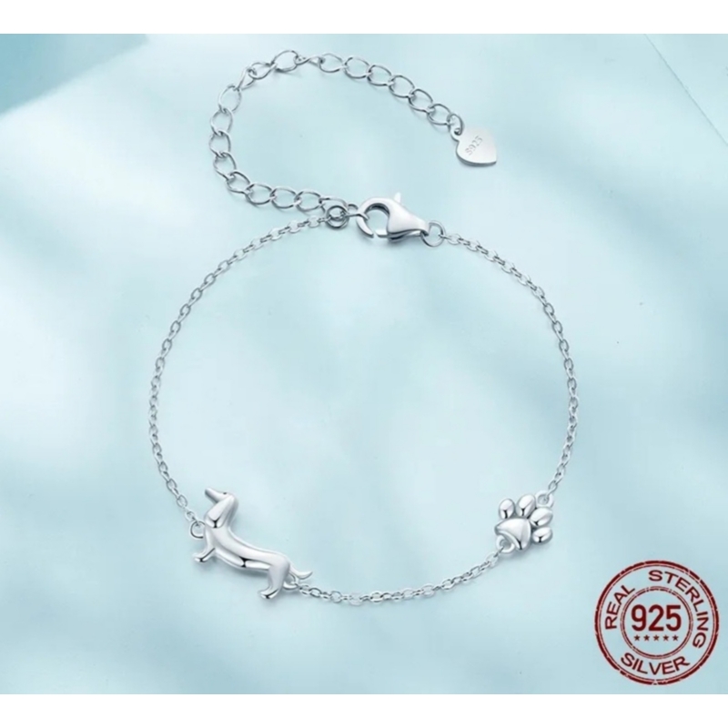 Foto 2 pulgar | Pulsera Dachshund Dog De Plata 925 Para Mujer - Venta Internacional.