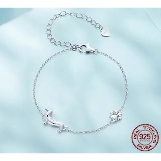 Foto 1 | Pulsera Dachshund Dog De Plata 925 Para Mujer - Venta Internacional.