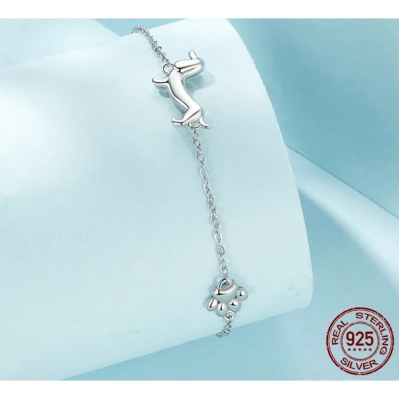 Foto 3 pulgar | Pulsera Dachshund Dog De Plata 925 Para Mujer - Venta Internacional.