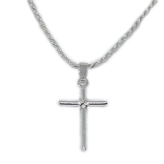 Foto 1 | Collar Con Colgante En Forma De Cruz Para Hombre En Plata De Ley 925 - Venta Internacional.