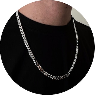 Foto 1 | Collar De Plata De Ley 925 Con Cadena Grumet De 5 Mm, 60 Cm, Unisex - Venta Internacional.