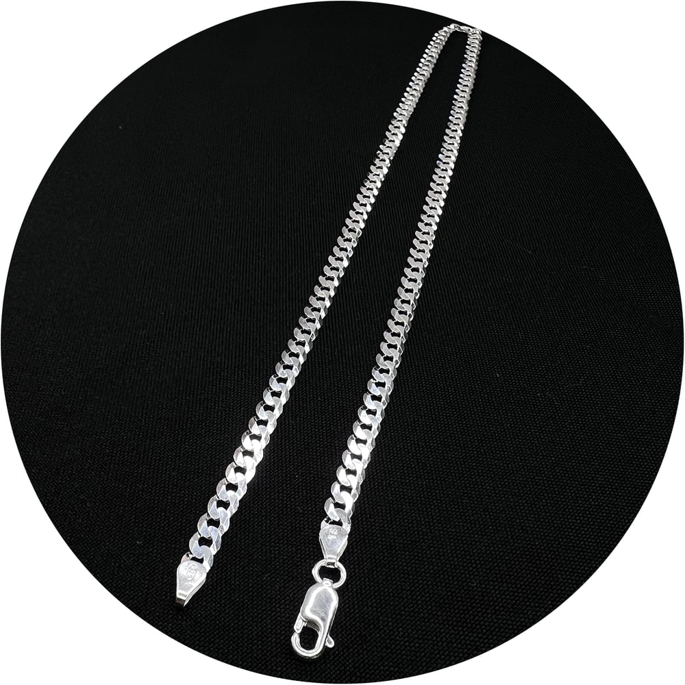 Foto 2 | Collar De Plata De Ley 925 Con Cadena Grumet De 5 Mm, 60 Cm, Unisex - Venta Internacional.