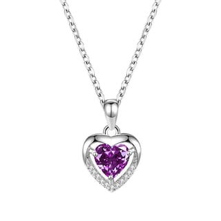 Foto 1 | Collar Con Colgante De Plata 925, Cristal En Forma De Corazón, Circonita, Elegante - Venta Internacional.