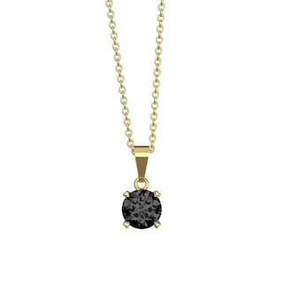 Foto 1 | Collar Solitario Elegante: Oro 10k Y Swarovski Negro - Un Clásico Moderno