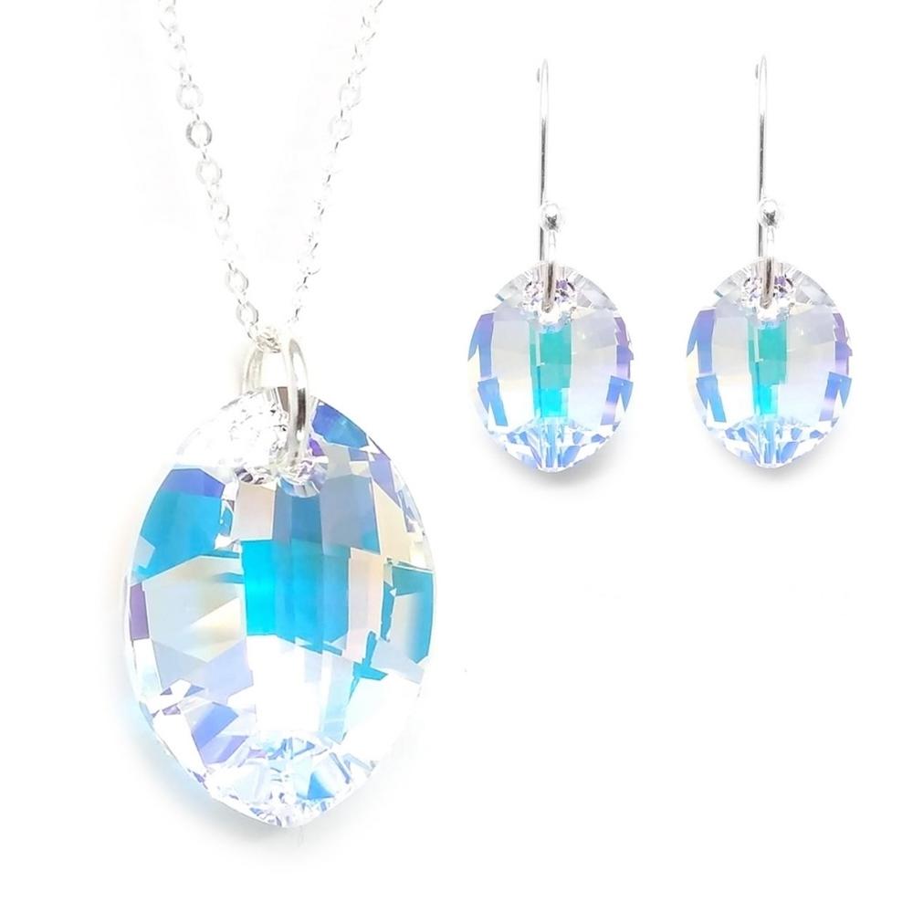 Set Collar Y Aretes Pear Shaped Zvezda 0.925 Mujer