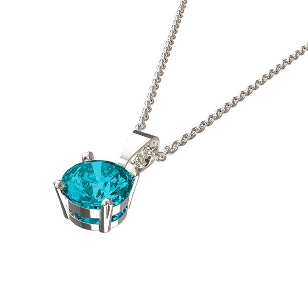 Foto 2 | Collar Solitario Con Cristal Swarovski Turquesa - Elegancia Y Color Radiante