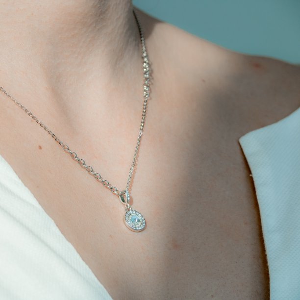 Foto 4 pulgar | Collar Rosetti Bañado En Rodio - Delicadeza Radiante Con Cristales Swarovski