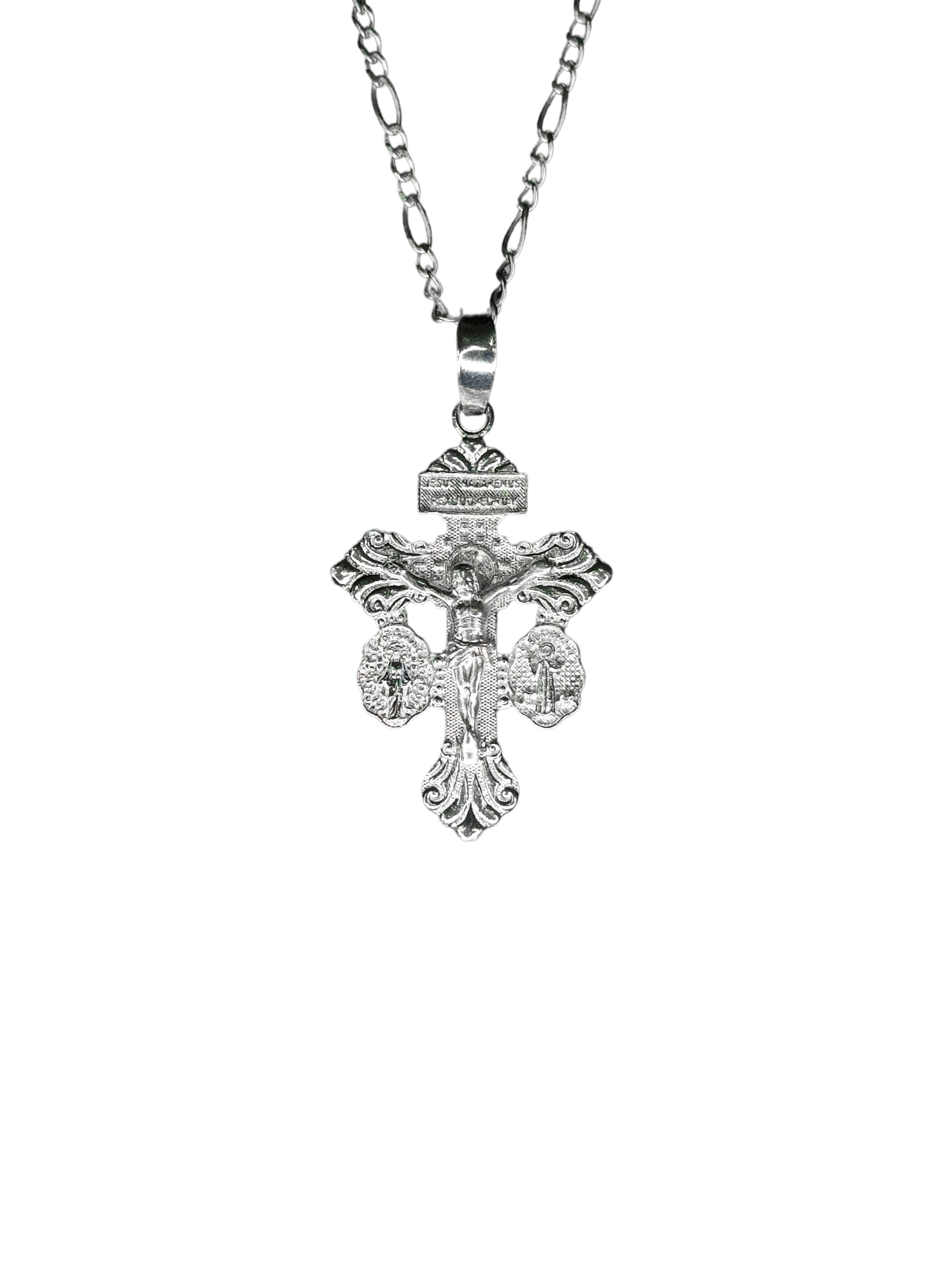 Foto 1 | Dije de Plata Cruz del Perdón con Cadena de Plata Calibre 50