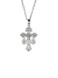 Foto 1 | Dije de Plata Cruz del Perdón con Cadena de Plata Calibre 50