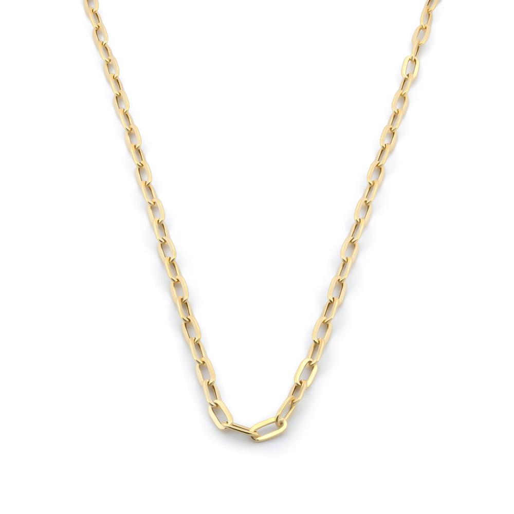 Cadena Clip 2.5 Por 4 Mm 45 Cm Oro Sólido 10k