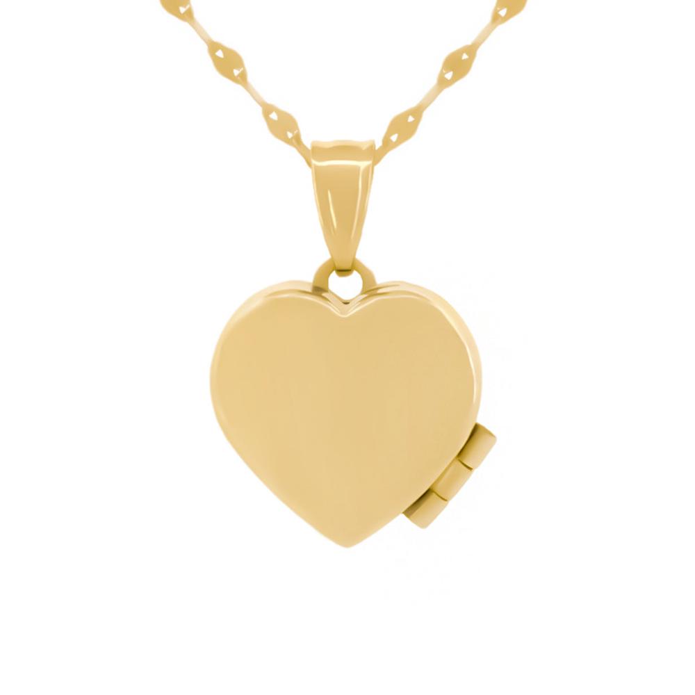 Foto 3 pulgar | Cadena Con Dije De Corazón Relicario Liso Oro Sólido 10k