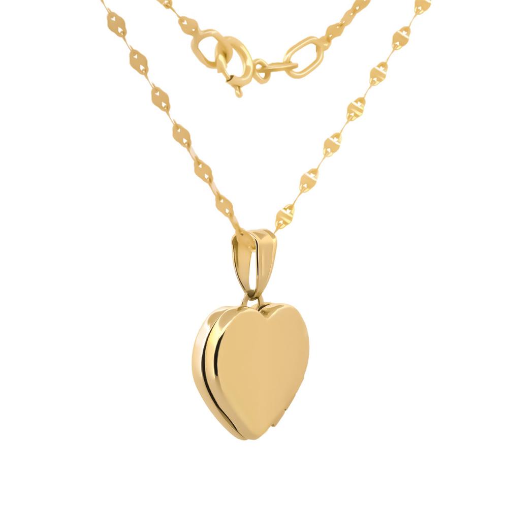 Foto 4 | Cadena Con Dije De Corazón Relicario Liso Oro Sólido 10k